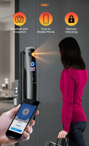 SANKESONG 3D Face Door Lock Security Face & Camera Monitor Intelligent Fingerprint Password Biometric Electronic Key Unlock
