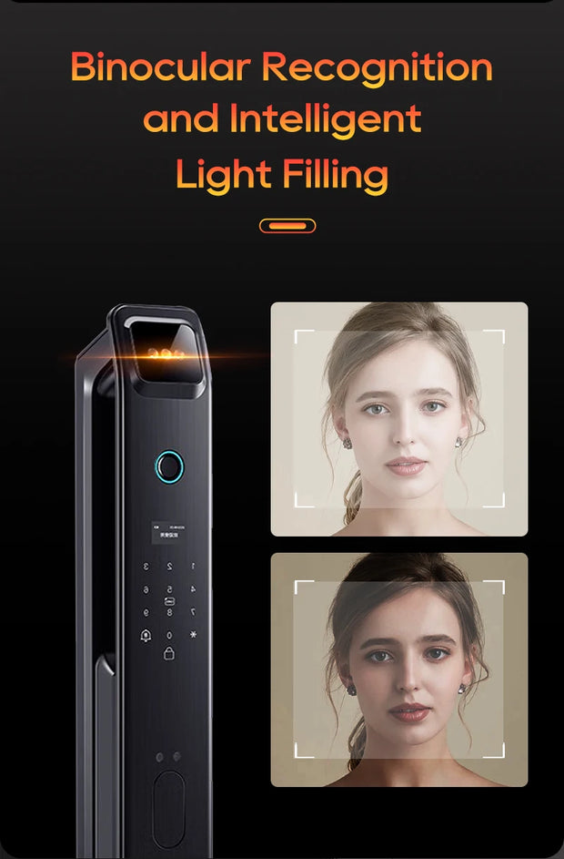 SANKESONG 3D Face Recognition Fingerprint Smart Door Lock WiFi Camera Electronic Lock Digital Electronic Key IC Card APP Unlock
