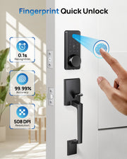 SF0802 App Smart Door Lock Electronic Door Lock Fingerprint Remote Unlocking Keyless Password Lock with Handle 60/70mm Bolt