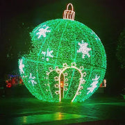 Giant red walk through light ball Commercial street Decoration Outdoor Motif Lights 3D Bauble for Christmas holiday