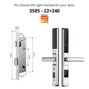 TUYA WIFI Waterproof Smart Door Lock Fingerprint APP Password RFID Card Keyless Digital Electronic Lock Aluminum/Glass Sliding
