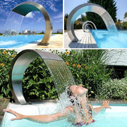 Outdoor Pool Fountain Stainless Steel Pool Accent Fountain Pond Garden Swimming Pool Waterfall Feature Decorative