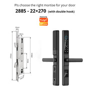 TUYA WIFI Waterproof Smart Door Lock Fingerprint APP Password RFID Card Keyless Digital Electronic Lock Aluminum/Glass Sliding