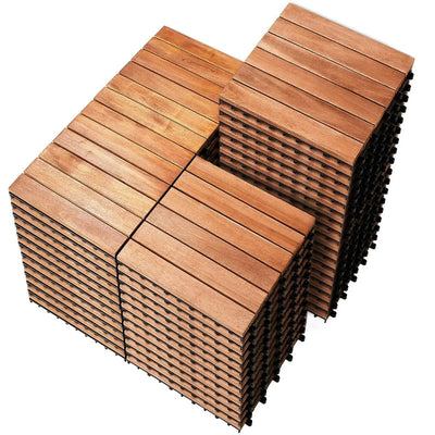 All Weather Use Outdoor Garden 54 PCS 12" x 12" Indoor Outdoor Waterproof Flooring Tiles & Poolside Wpc Tiles Decor