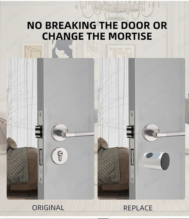 Adjustable Euro Cylinder Smart Lock Tuya BLE Fingerprint IC Card Keys Phone App Home Electronic Door Lock Core Digital Keyless