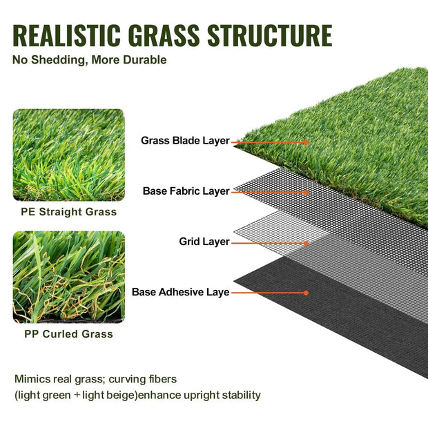 Artifical Grass, 4 x 6 ft Rug Green Turf, 1.38"Fake Door Mat Outdoor Patio Lawn Decoration