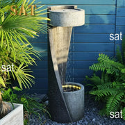 Indoor Floor Standing Outdoor Fountain with Lights 35 inch Rainfall Modern Outdoor Water Fountains Plant Holder Patios