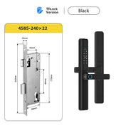 ttlock app slim smart lock electronic fingerprint door handle keyless outdoor waterproof aluminum sliding door lock for home