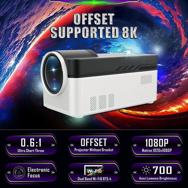 700ANSI HY450 Projector 8K 1080P Ultra Short Throw H716 BT5.4 Auto Offset Electronic Focus Home Theater Voice-A39U