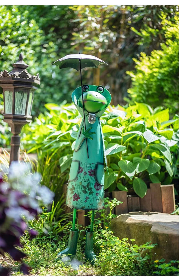 American Style Garden Decoration Courtyard Ornaments Creative Iron Art Frog Lawn Landscaping Outdoor Courtyard Layout Home Decor