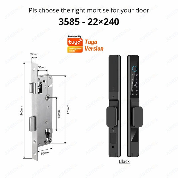 Tuya Wifi Smart Slim Sliding Door Lock Waterproof Fingerprint Password RFID Card Keyless Electronic Aluminum Door Lock For Home