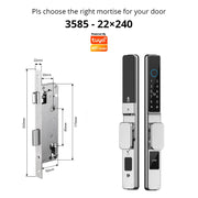 TUYA WIFI Waterproof Smart Door Lock Fingerprint APP Password RFID Card Keyless Digital Electronic Lock Aluminum/Glass Sliding