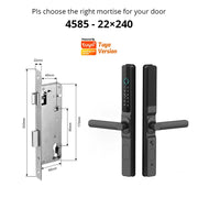 Waterproof Outdoor Fingerprint Tuay Wifi APP Digit Electronic Door Lock Password Keyless Aluminum Glass Sliding Smart Door Lock