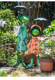 American Style Garden Decoration Courtyard Ornaments Creative Iron Art Frog Lawn Landscaping Outdoor Courtyard Layout Home Decor