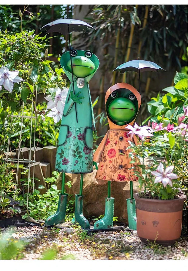 American Style Garden Decoration Courtyard Ornaments Creative Iron Art Frog Lawn Landscaping Outdoor Courtyard Layout Home Decor
