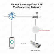 Adjustable Euro Cylinder Smart Lock Tuya BLE Fingerprint IC Card Keys Phone App Home Electronic Door Lock Core Digital Keyless