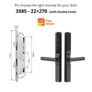 Waterproof Outdoor Fingerprint Tuay Wifi APP Digit Electronic Door Lock Password Keyless Aluminum Glass Sliding Smart Door Lock