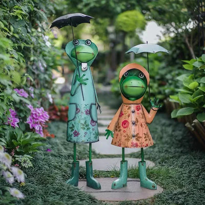 American Style Garden Decoration Courtyard Ornaments Creative Iron Art Frog Lawn Landscaping Outdoor Courtyard Layout Home Decor