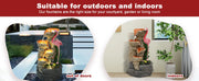 Outdoor Water Fountain - 5 Tier Floor-Standing Cascading Garden Fountain, 25" H Indoor/Outdoor Flamingos Water Fountain