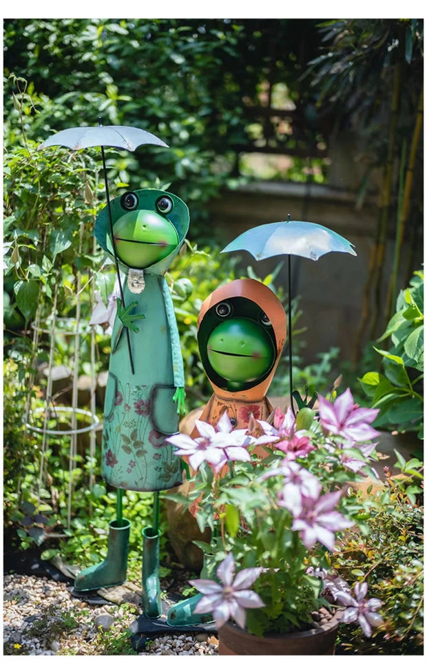 American Style Garden Decoration Courtyard Ornaments Creative Iron Art Frog Lawn Landscaping Outdoor Courtyard Layout Home Decor