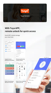 Tuya WiFi Smart Deadbolt Fingerprint Digital Keypad Keyless Entry Electronic Lock Ttlock App Control For Home Apartment Airbnb