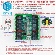 12 Channel WiFi Relay Module for eWeLink APP Remote Control Self-lock DC 8V-28V AC 85V-250V Wireless Switch for Smart Home