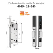 Tuya Wifi Smart Slim Sliding Door Lock Waterproof Fingerprint Password RFID Card Keyless Electronic Aluminum Door Lock For Home