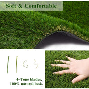 Artificial Grass for Pet Dogs Thick Synthetic Fake Grass Turf with Drain Holes, Indoor Outdoor Lawn Landscape for Gym Patio