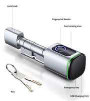 Zemismart BLE DIY Cylinder Smart Electronic Door Lock Work with Tuya APP Fingerprint Keys IC Card Unlock Home Hotels Security