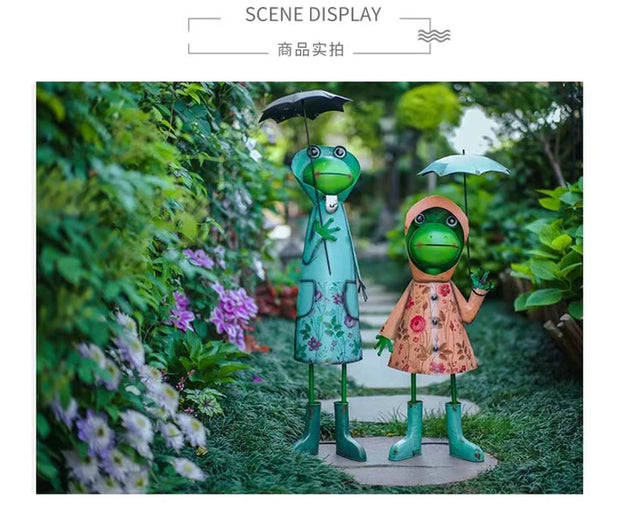 American Style Garden Decoration Courtyard Ornaments Creative Iron Art Frog Lawn Landscaping Outdoor Courtyard Layout Home Decor