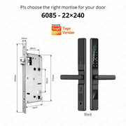 Tuya Wifi Smart Slim Sliding Door Lock Waterproof Fingerprint Password RFID Card Keyless Electronic Aluminum Door Lock For Home