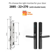 Waterproof Outdoor Fingerprint Tuay Wifi APP Digit Electronic Door Lock Password Keyless Aluminum Glass Sliding Smart Door Lock
