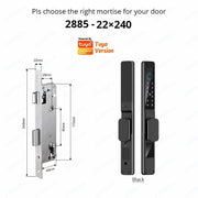 Tuya Wifi Smart Slim Sliding Door Lock Waterproof Fingerprint Password RFID Card Keyless Electronic Aluminum Door Lock For Home