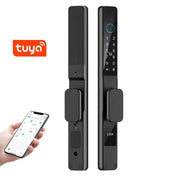 Tuya Wifi Smart Slim Sliding Door Lock Waterproof Fingerprint Password RFID Card Keyless Electronic Aluminum Door Lock For Home