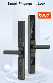 Tuya Wifi Smart Slim Sliding Door Lock Waterproof Fingerprint Password RFID Card Keyless Electronic Aluminum Door Lock For Home