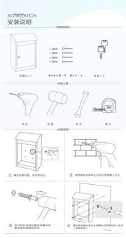 Modern Home Storage Post Box Wall Mount Package Delivery Drop Letter Mailbox Security Lockable Outdoor Matel Large Parcel Box