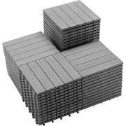 54 PCS Plastic Interlocking Patio Deck Tiles - 12" x 12" Waterproof Indoor Outdoor Flooring, Patio Floor Decking for B